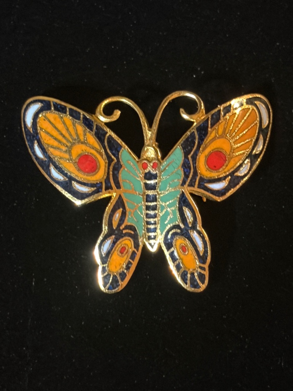 Vintage 1970s 1980s Metropolitan Musem of Art Cloisonné Brooch / Pendant